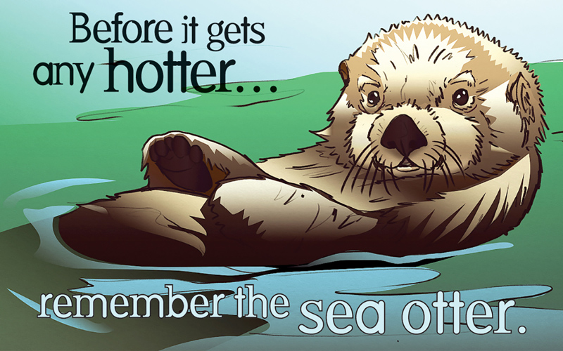 Sea otter condom label
