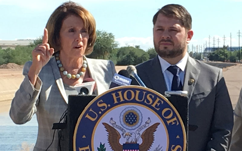 U.S. Representatives Nancy Pelosi, D-Calif., and Ruben Gallego, D-Phoenix