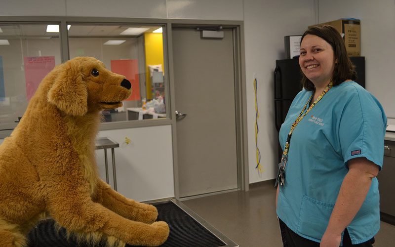 Hailey Adams is a West-MEC Veterinary Sciences Instructor who teaches students to become certified veterinary assistants. (Photo by James Anderson/Cronkite News)