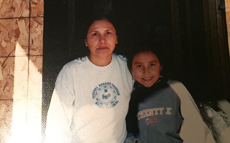 Kayla White and her mother.