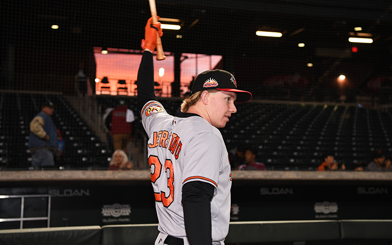 Orioles prospect Heston Kjerstad, who has been raking this season for the Scottsdale Scorpions, participated Saturday in the Arizona Fall League Home Run Derby and Fall Stars Game. (Photo by Jill Weisleder/Getty Images)