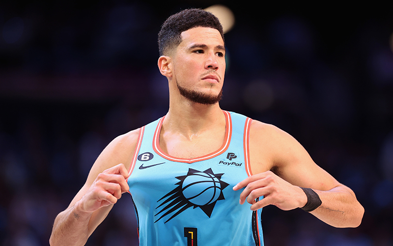 In Wednesday's win over the Golden State Warriors, the Phoenix Suns debuted a new jersey design that pays tribute to Arizona's 22 Native American tribes. (Photo by Christian Petersen/Getty Images)