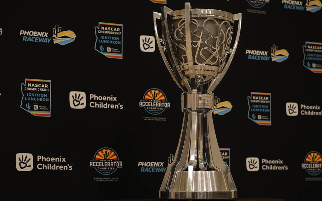 All eyes were on the NASCAR Cup Series Championship trophy at Arizona Biltmore, where NASCAR drivers took a break from racing to support Phoenix Children’s Hospital. (Photo by Sam Volante/Cronkite News)