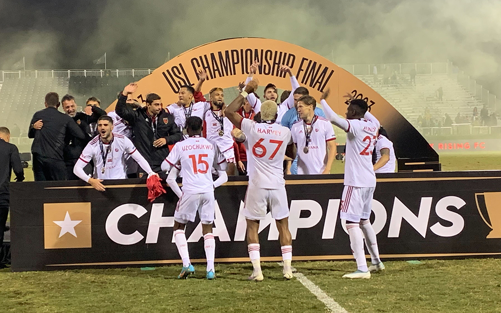 rising celebrate usl champs