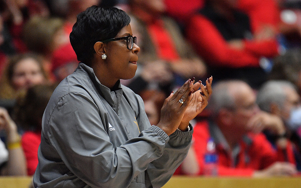 ASU women's coach Natasha Adair instills resilience through a season of growth and improvement ahead of the team's move to the Big 12 Conference. (Photo by Sam Wasson/Getty Images)
