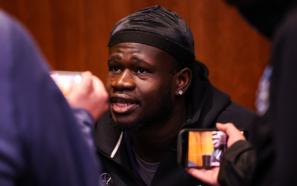 Arizona’s Oumar Ballo believes “at this point of the season, you just have to find a way to get the job done.” (Photo by Bennett Silvyn/Cronkite News)