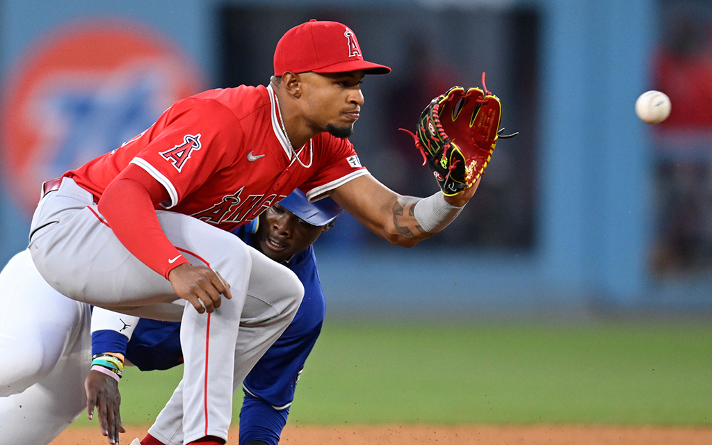 Christian Moore gets ready to catch a ball.